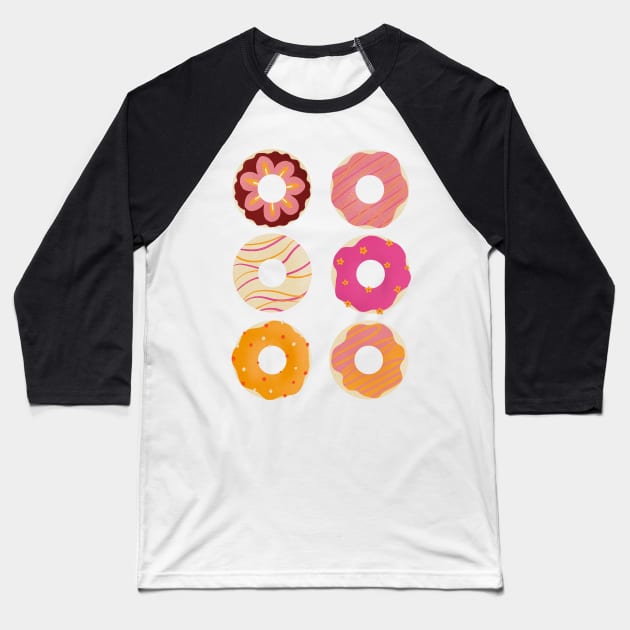 Orange and magenta donuts Baseball T-Shirt by Home Cyn Home 